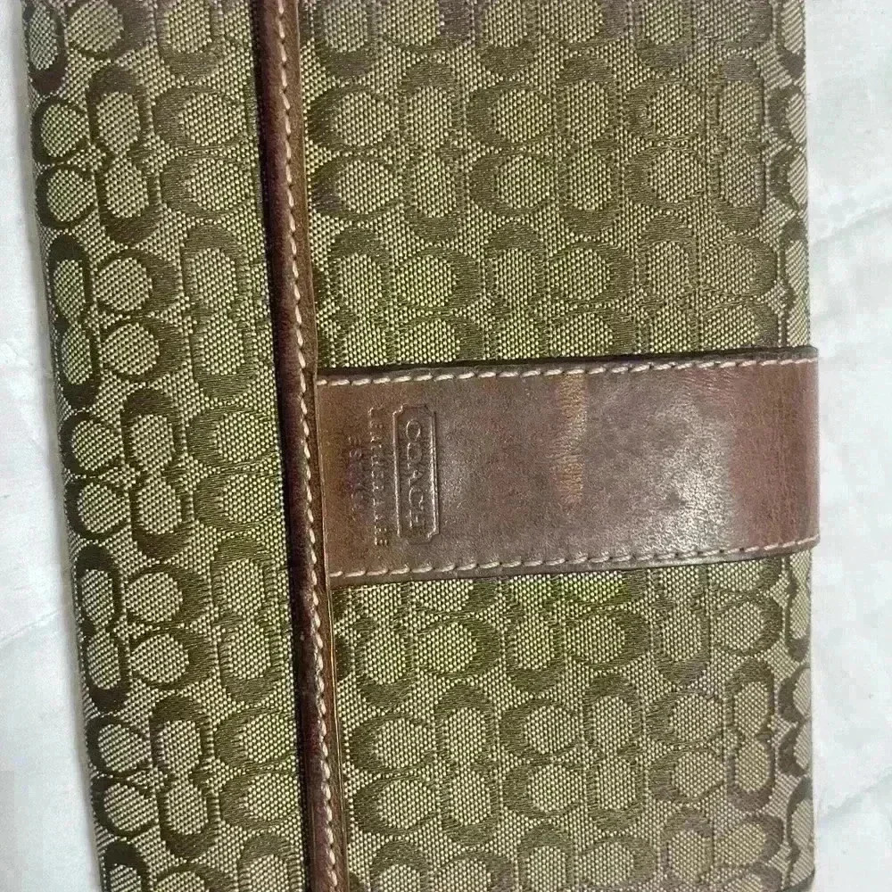 Coach Brown Monogram Canvas Printed Tri Fold Card Holder Wallet - Picture 9 of 10